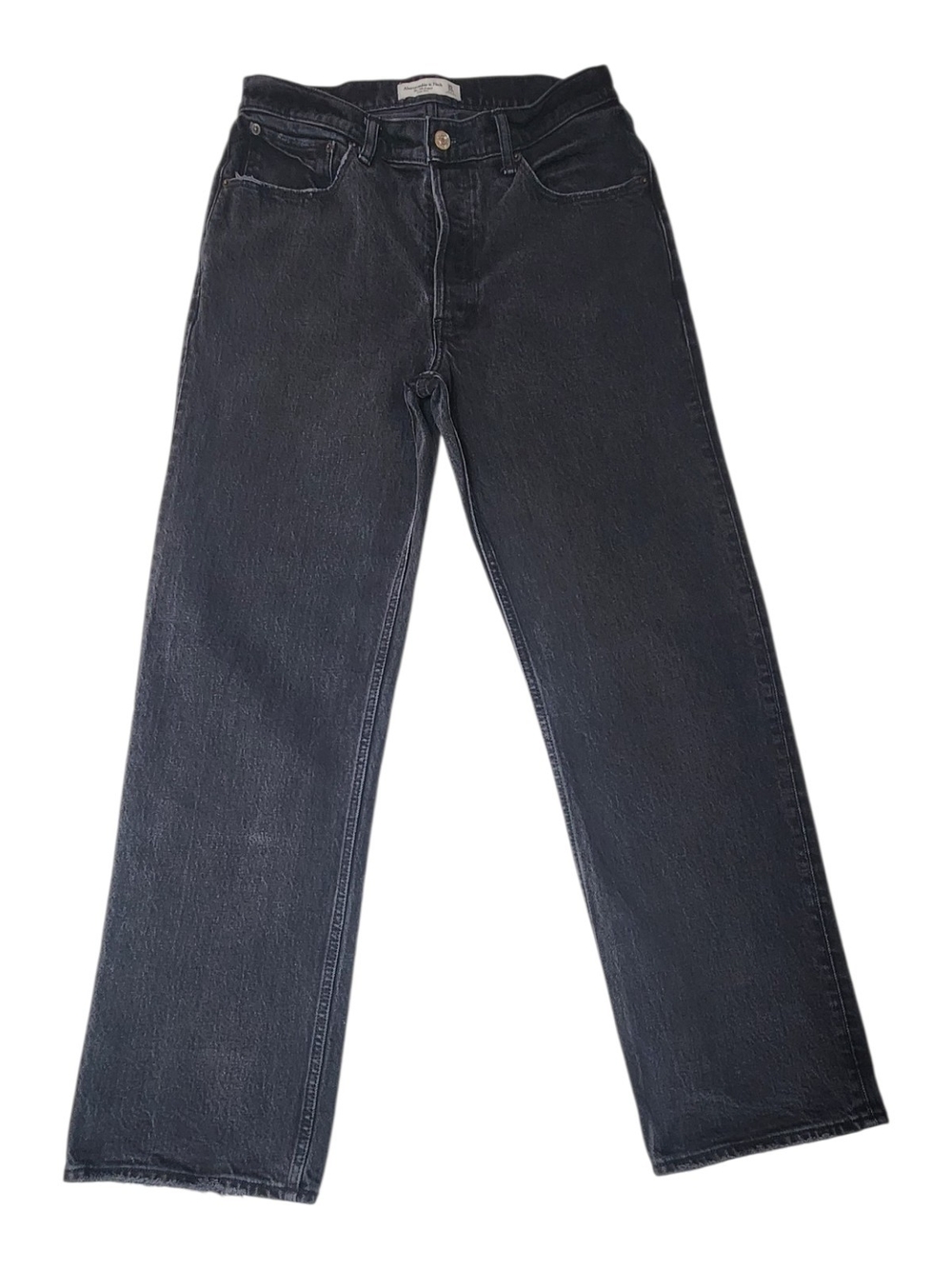Abercrombie & Fitch Low Rise Baggy Jeans Women's Size 30/10R Black Distressed